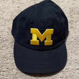 Navy Blue Michigan Wolverines Infant baseball hat with Yellow Embroidered M Logo